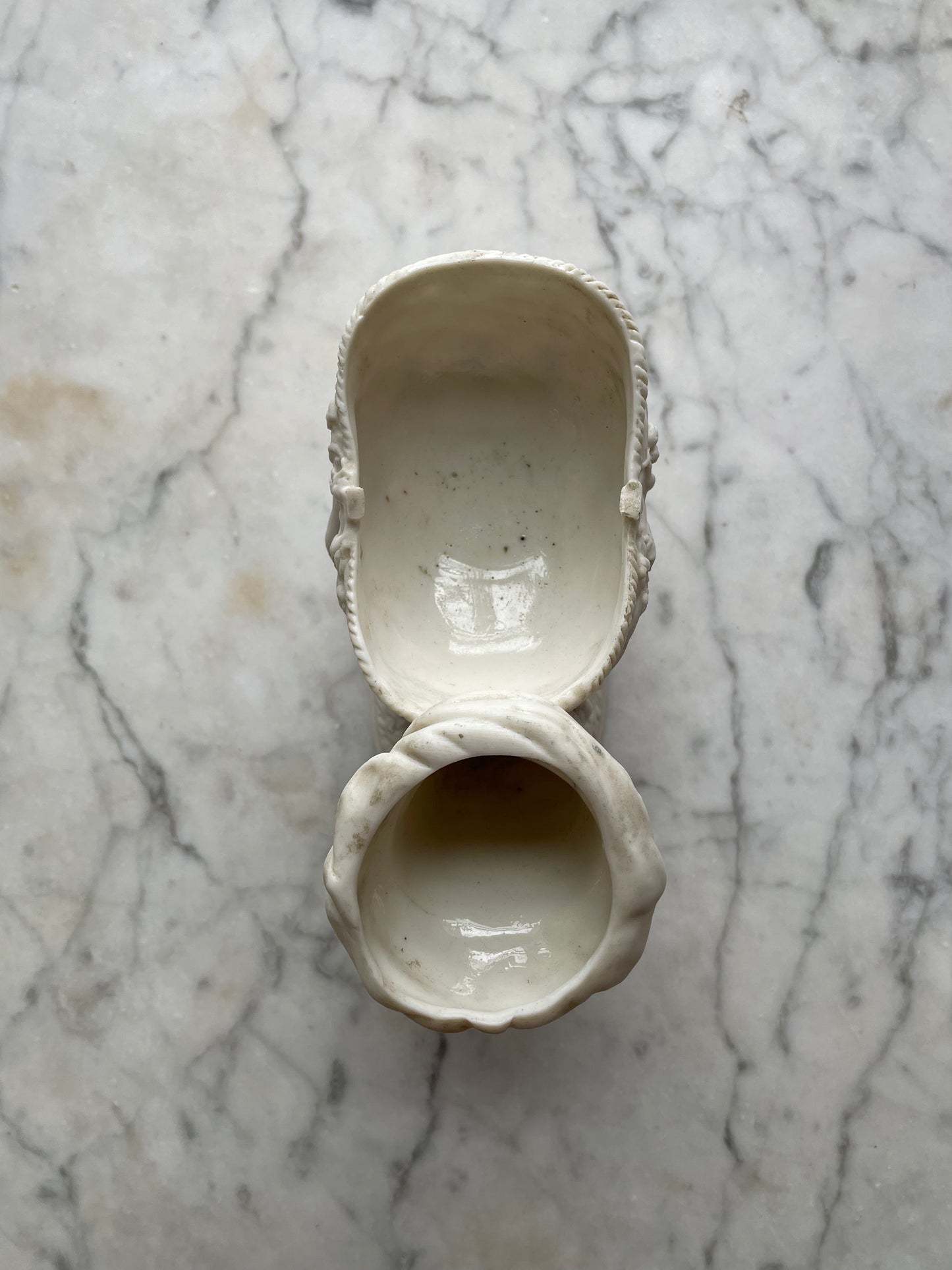 Victorian Parian Hand Holding Basket