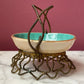 Victorian Porcelain Dish on Wire Basket
