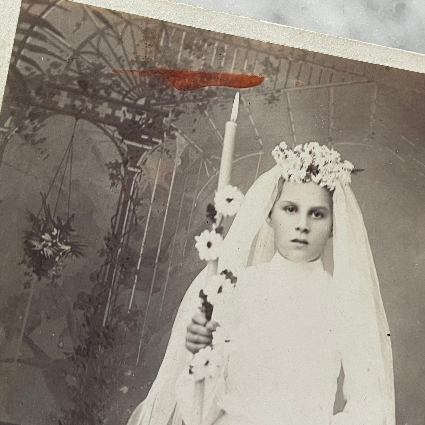 Antique Photo of Girl Dressed for Confirmation