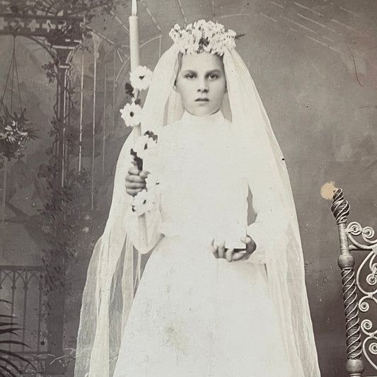 Antique Photo of Girl Dressed for Confirmation