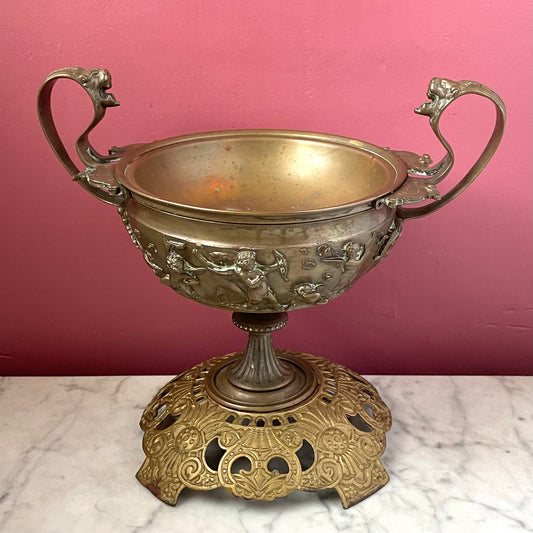 Vintage Brass Baroque Revival Compote