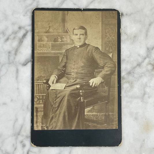 Antique Cabinet Card Photo of a Priest