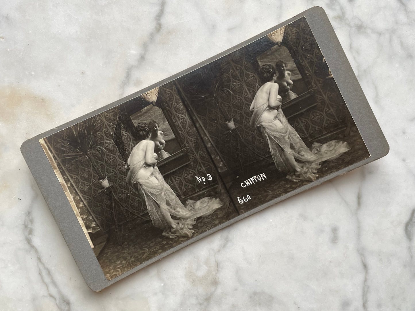 Antique Nude Stereocard Photo