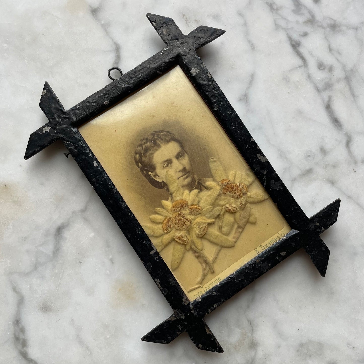 Victorian Miniature Frame with Photo & Edelweiss