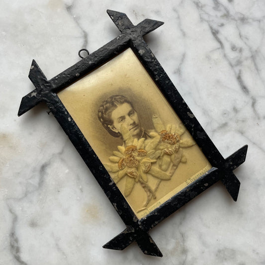 Victorian Miniature Frame with Photo & Edelweiss