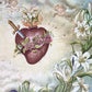 Sacred Heart of Jesus & Mary Lithograph on Tin