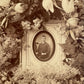 Victorian Funeral Flowers Photo in Oval Frame