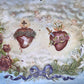 Sacred Heart of Jesus & Mary Lithograph on Tin