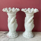 Antique Milk Glass Hand Vases