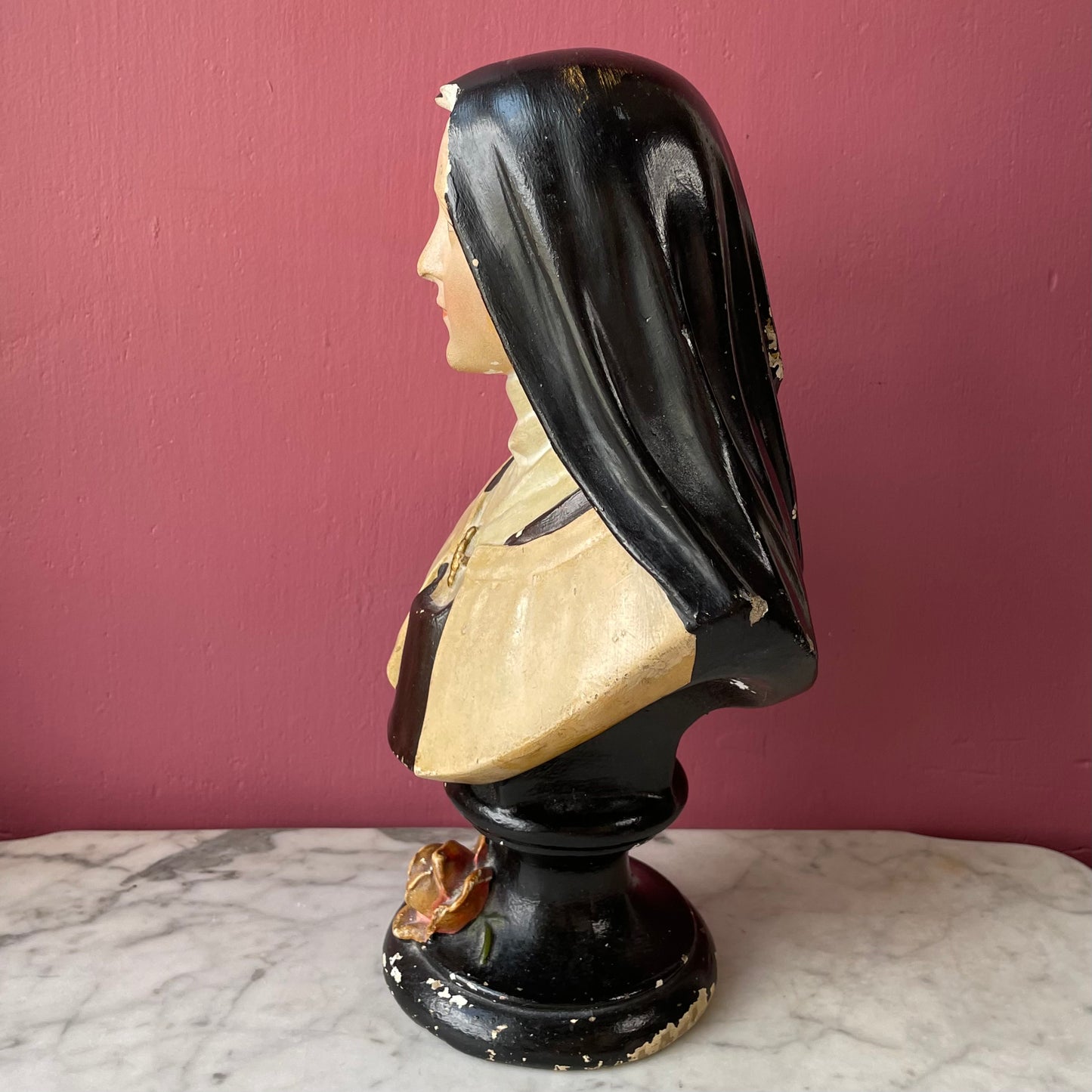 Vintage Chalkware Bust of Saint Thérèse de Lisieux