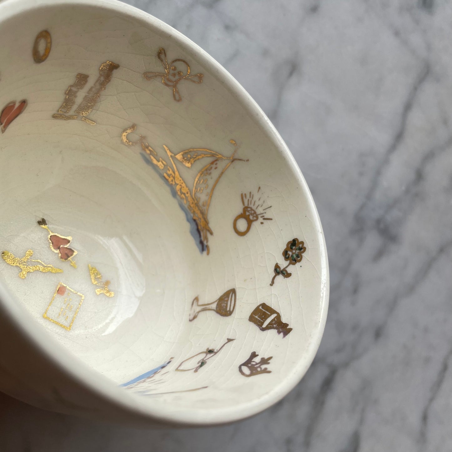 Fortune Telling Cup & Saucer 1940s