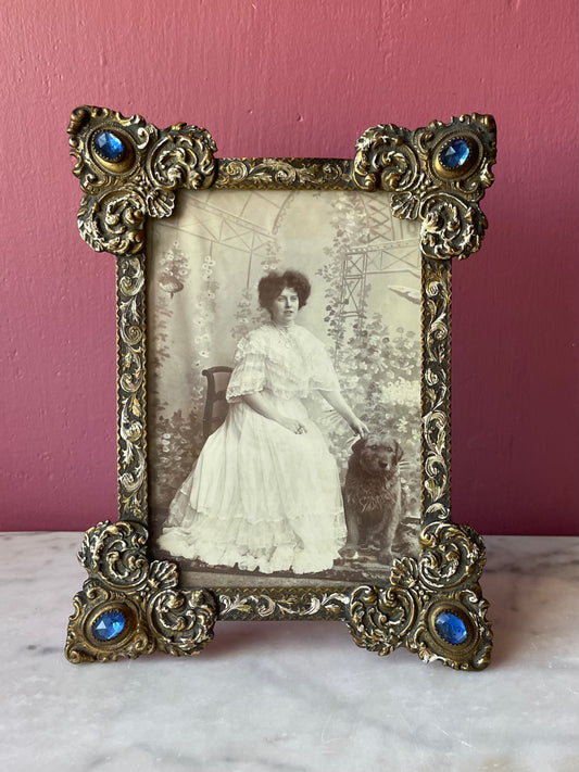 Antique Pet Portrait in Original Frame