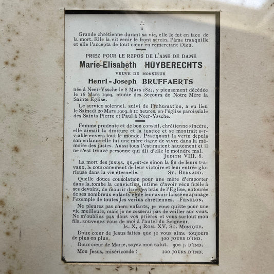Antique Memorial for Widow with Lock of Hair