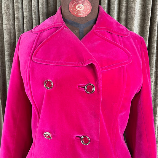 Vintage 1970s Barbie Pink Velvet Coat