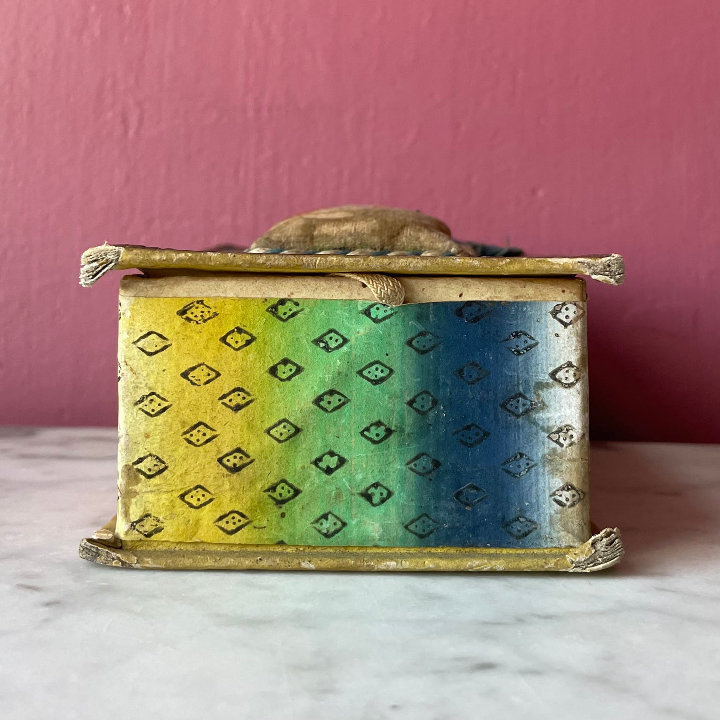 Early 19th Century Polychrome Box with Theorem Pincushion