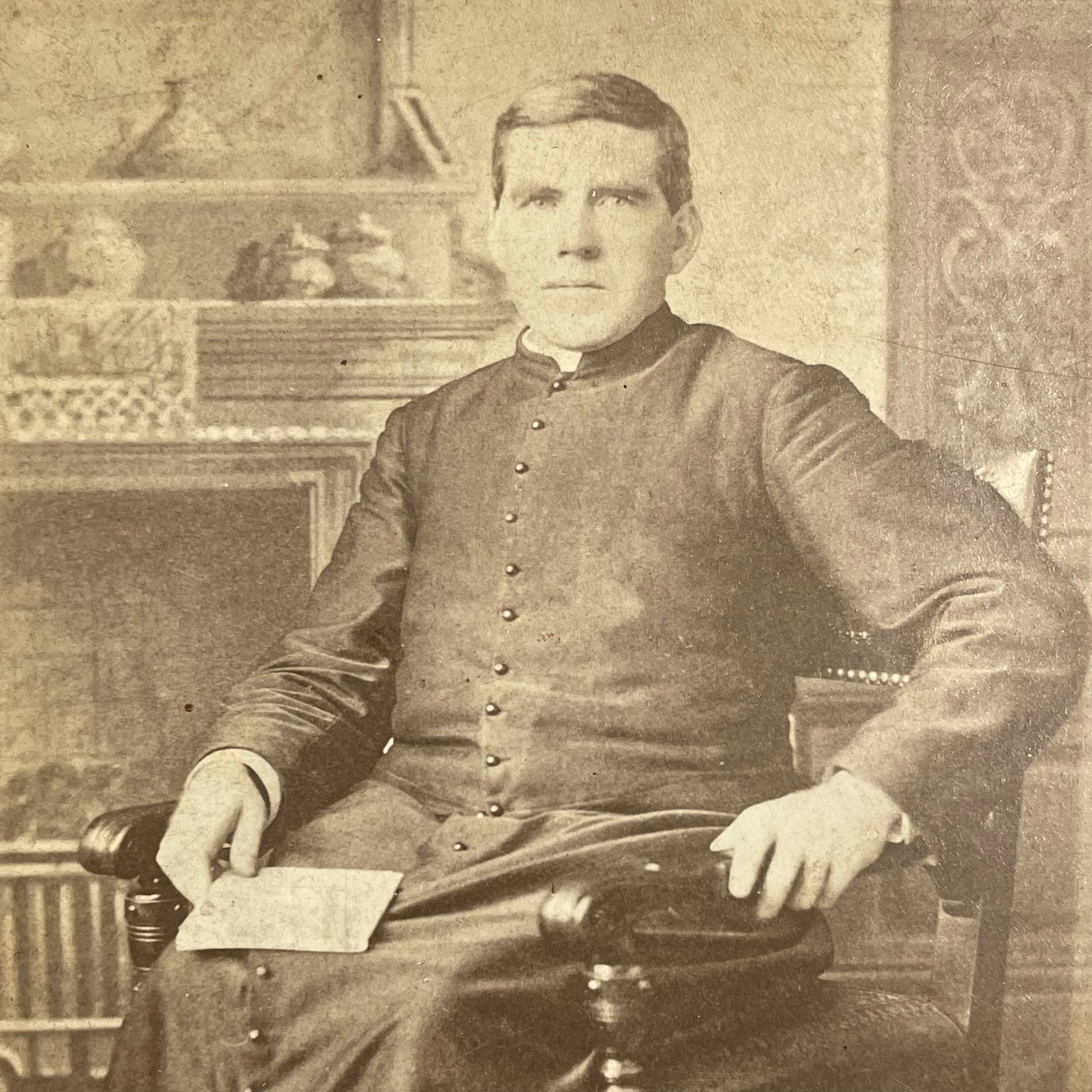 Antique Cabinet Card Photo of a Priest