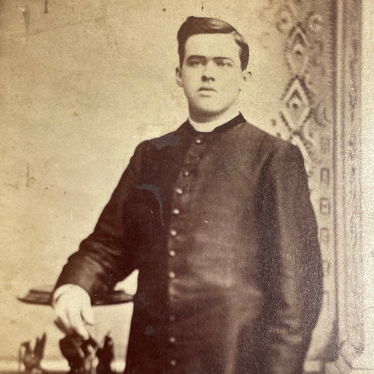 Antique Cabinet Card Photo of a Priest