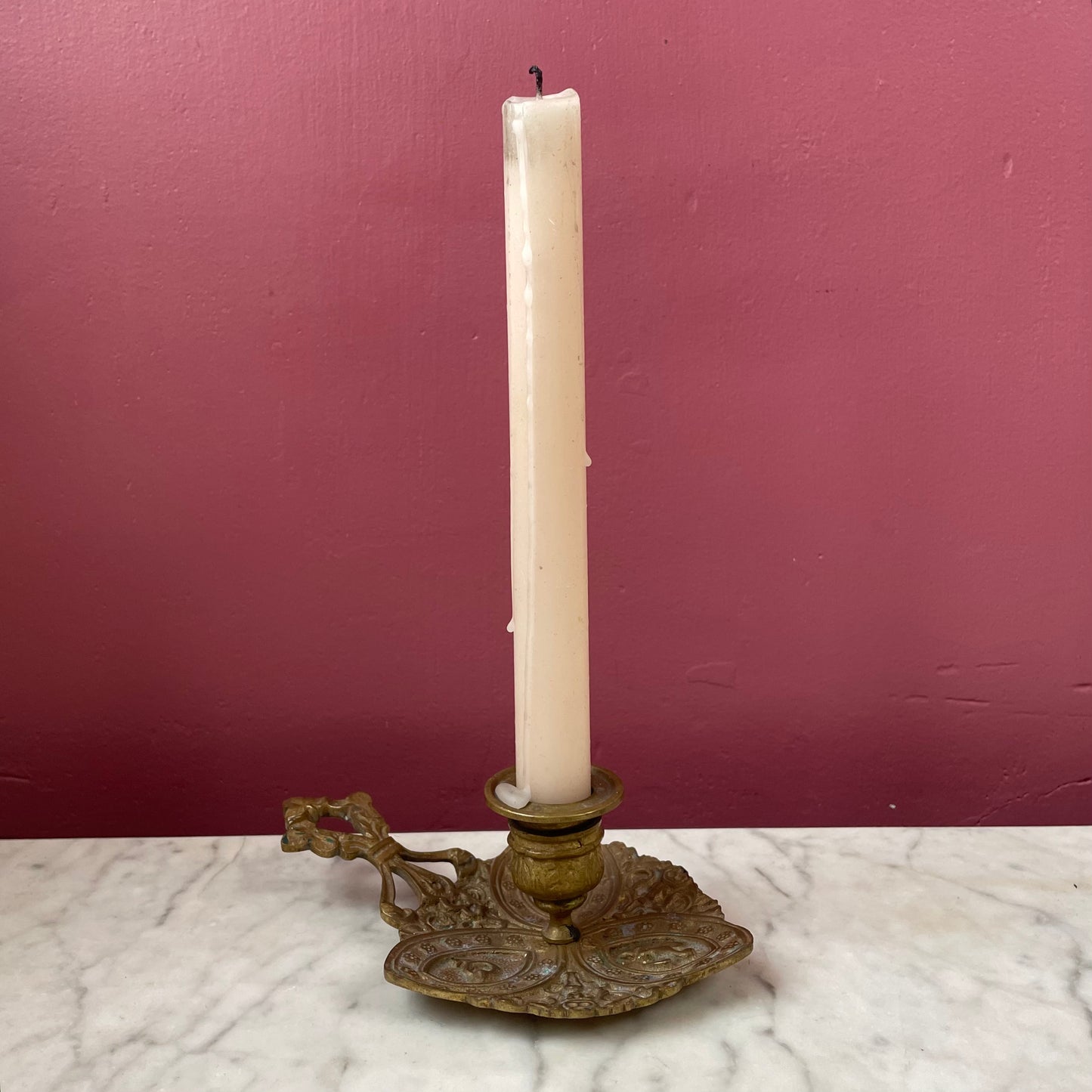 Vintage Brass Leaf Candleholder