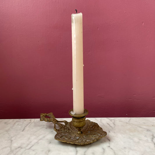 Vintage Brass Leaf Candleholder