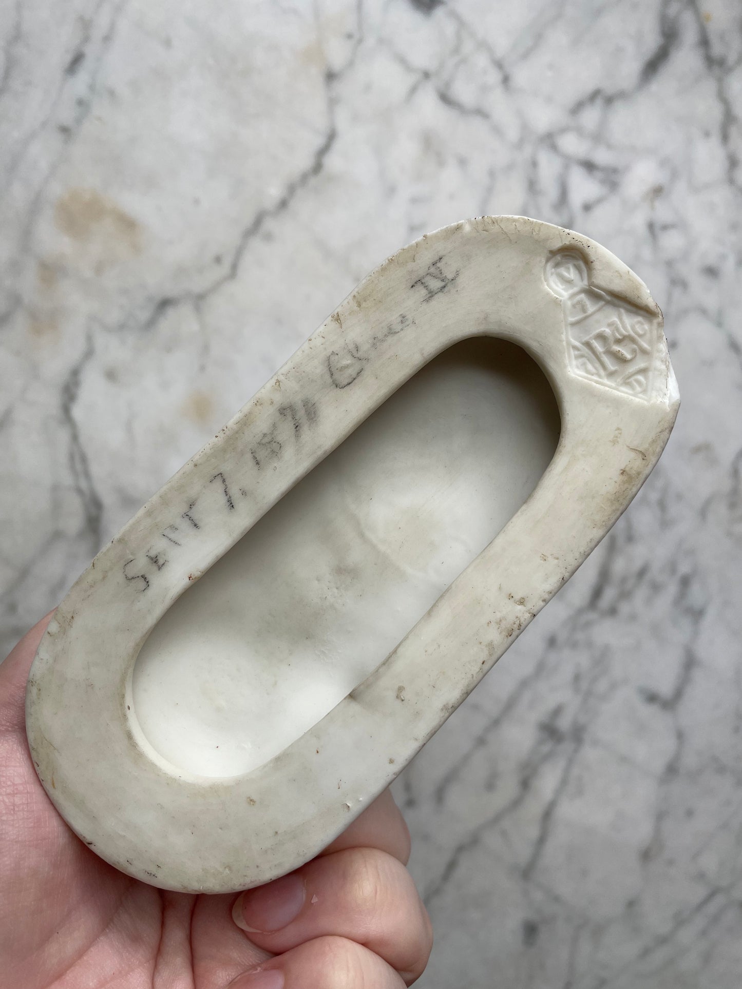 Victorian Parian Hand Holding Basket
