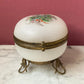 Victorian Hand Painted Opaline Glass Jewelry Box