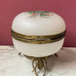 Victorian Hand Painted Opaline Glass Jewelry Box