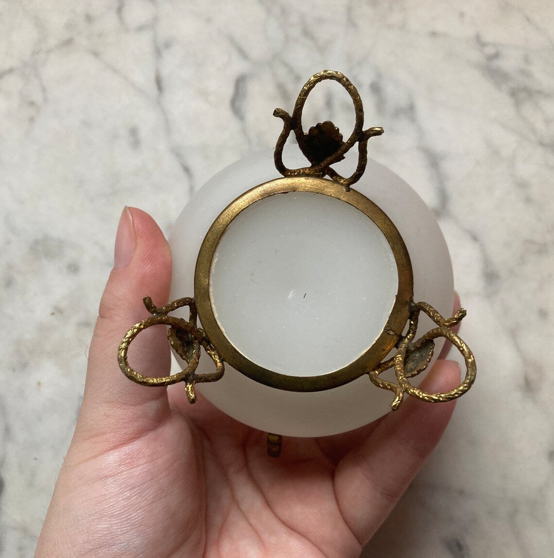 Victorian Hand Painted Opaline Glass Jewelry Box