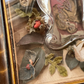 Victorian Mourning Shadow Box with Flowers & Casket Plate