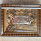 Victorian Mourning Shadow Box with Flowers & Casket Plate