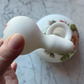 Antique Milk Glass Perfume Bottle with Hand Painted Cherry Blossoms