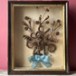 Victorian Hair Work Floral Bouquet in Original Shadow Box
