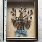 Victorian Hair Work Floral Bouquet in Original Shadow Box