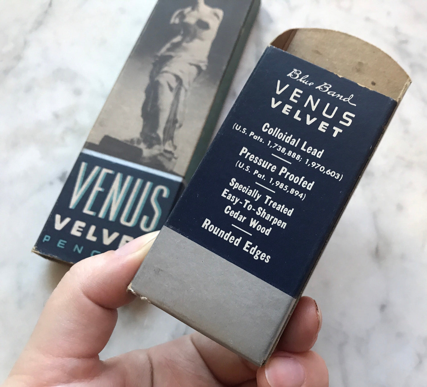 Vintage Venus Velvet Pencil Box