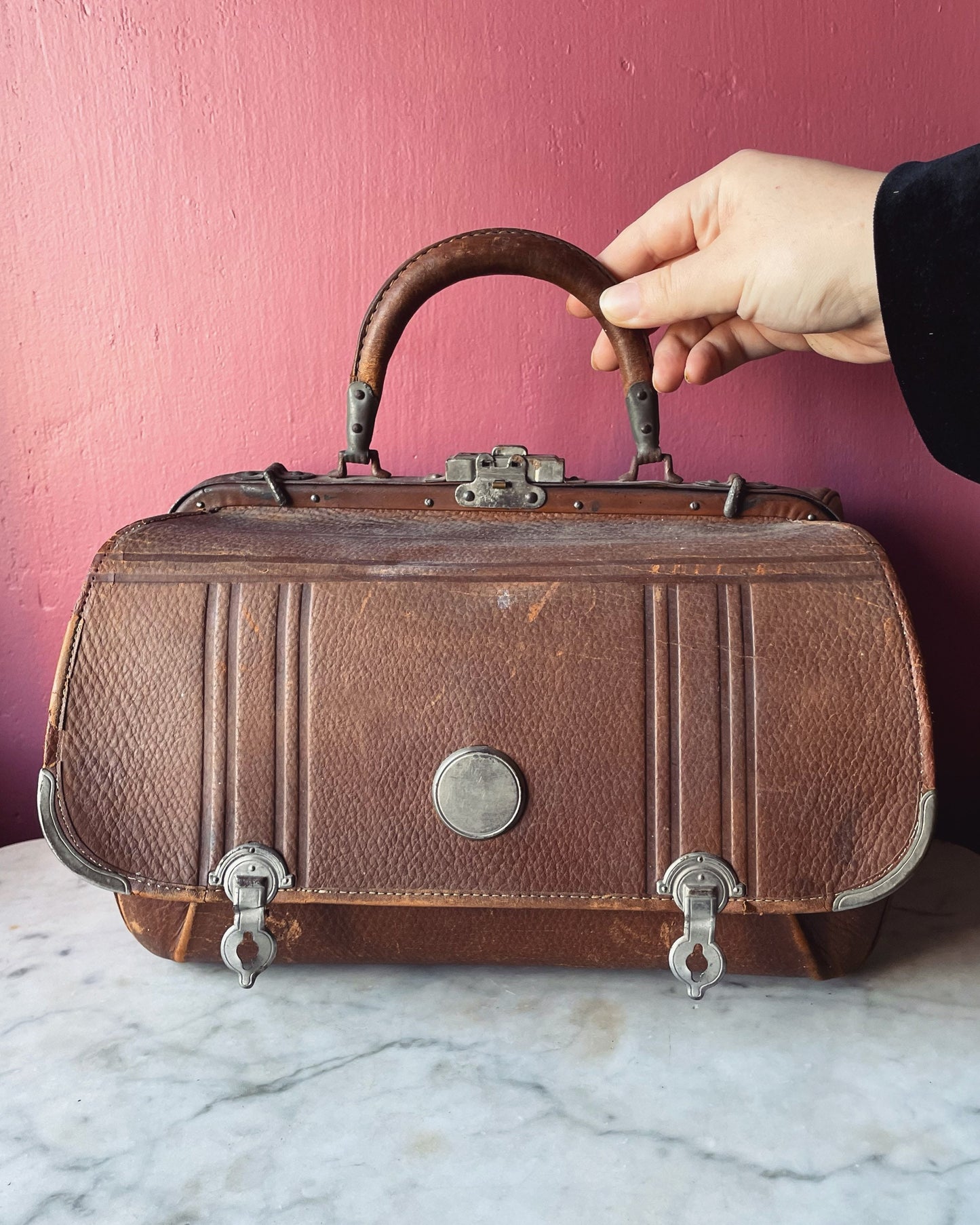 Antique Brown Leather Travel Bag