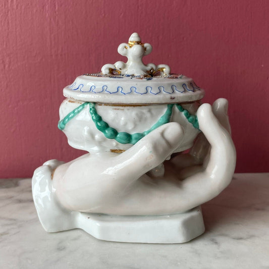 Victorian Conta & Boehme Hand Shaped Porcelain Box