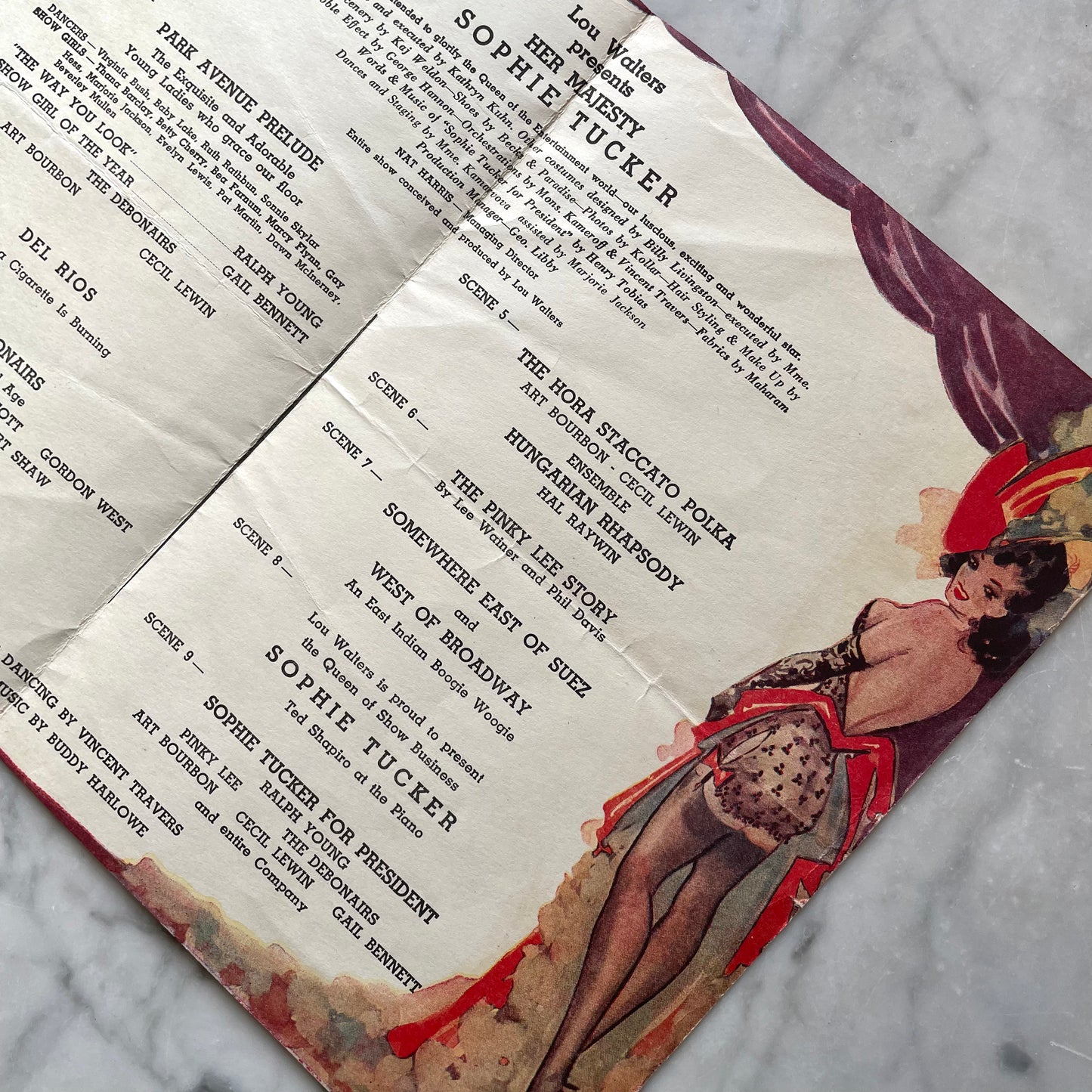 Vintage Lou Walters’s Latin Quarter Program for Sophie Tucker