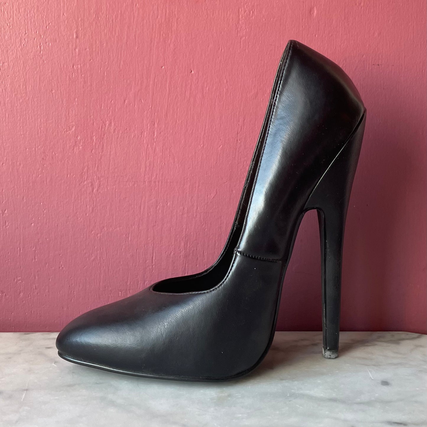 Vintage Fetish Shoes Black Vegan Leather Size 9