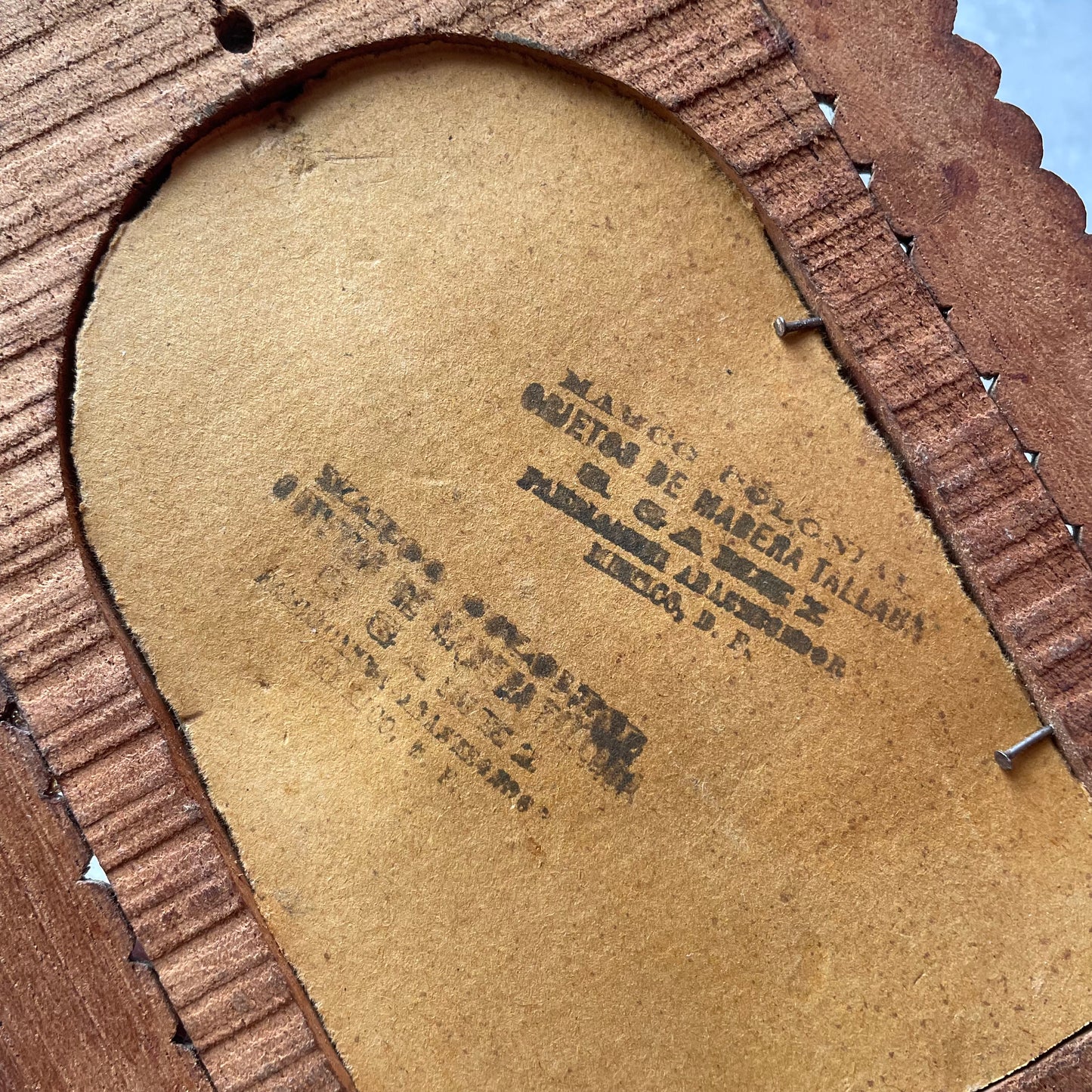 Vintage Our Lady of Guadalupe Card in Wooden Nicho