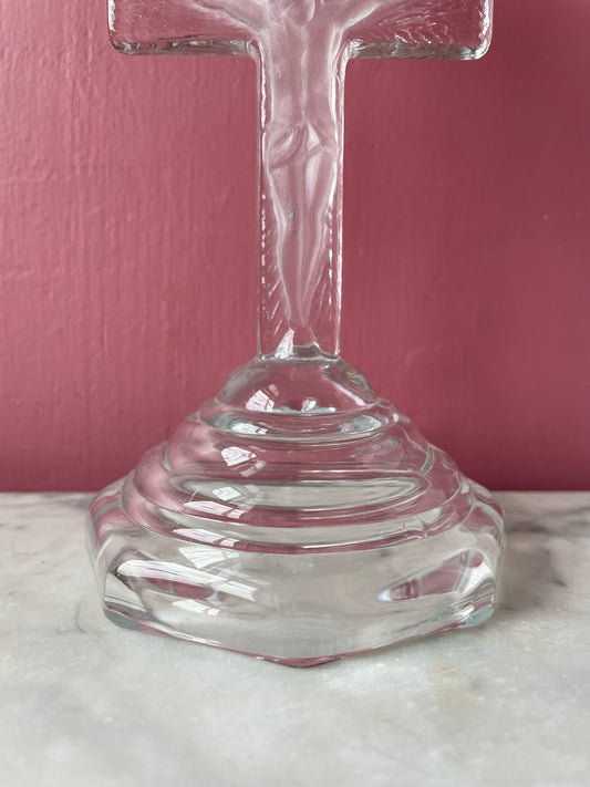 Vintage Crucifix Candlestick Holder