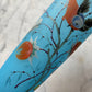Victorian Blue Bristol Glass Vases with Birds