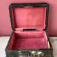 Victorian Black Lacquer Box with Mother of Pearl