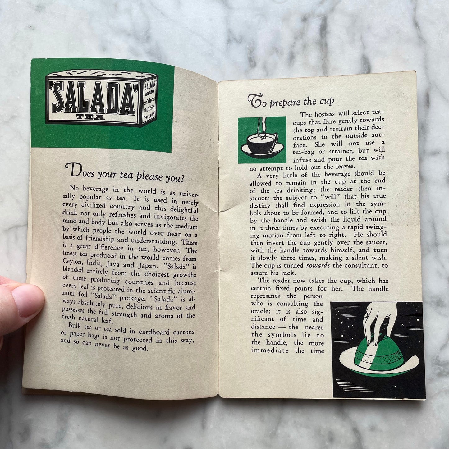Vintage Salada Tea Cup Reading Guide