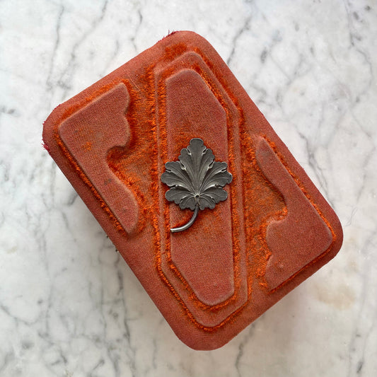 Victorian Orange Velvet Sewing Box