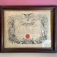 Large Framed Antique Odd Fellows Membership Certificate