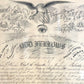 Large Framed Antique Odd Fellows Membership Certificate