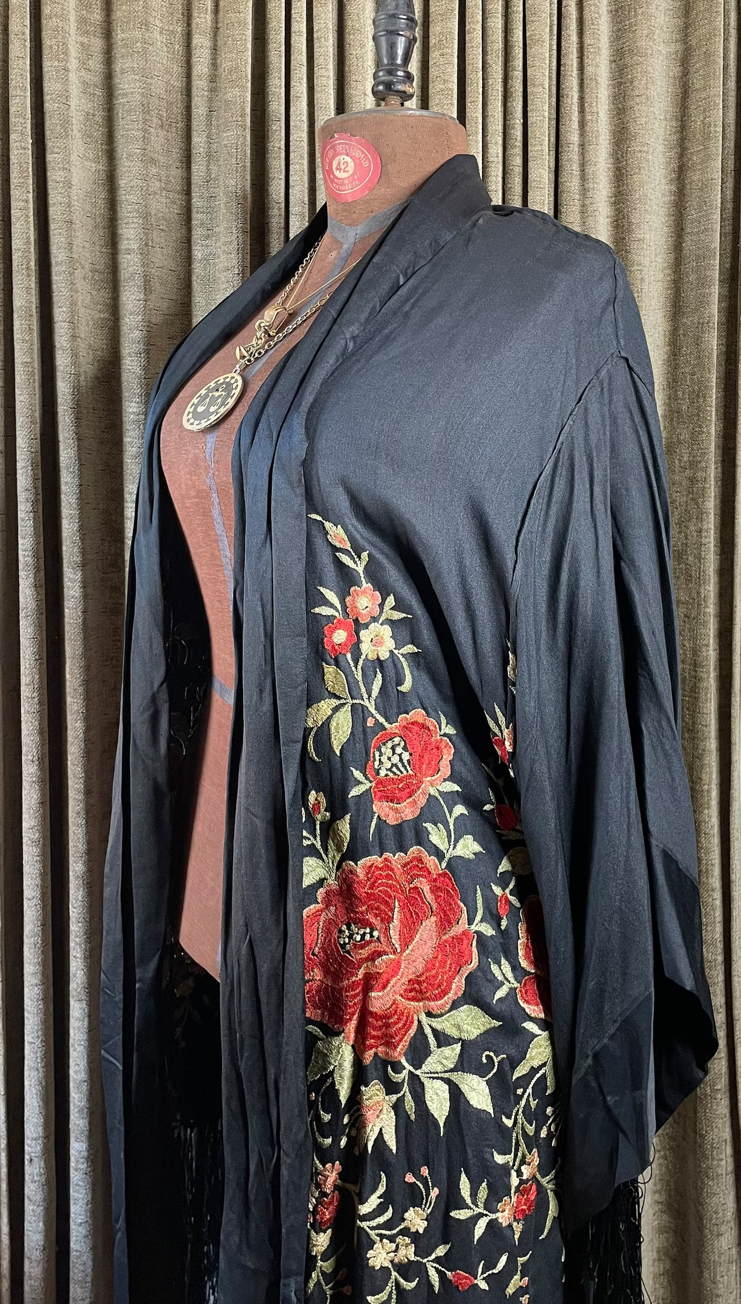 Antique Black Silk Embroidered Reversible Jacket