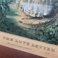 The Love Letter - Antique Currier & Ives Print